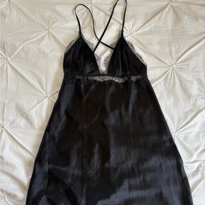 Victoria's Secret Black Satin Chemise